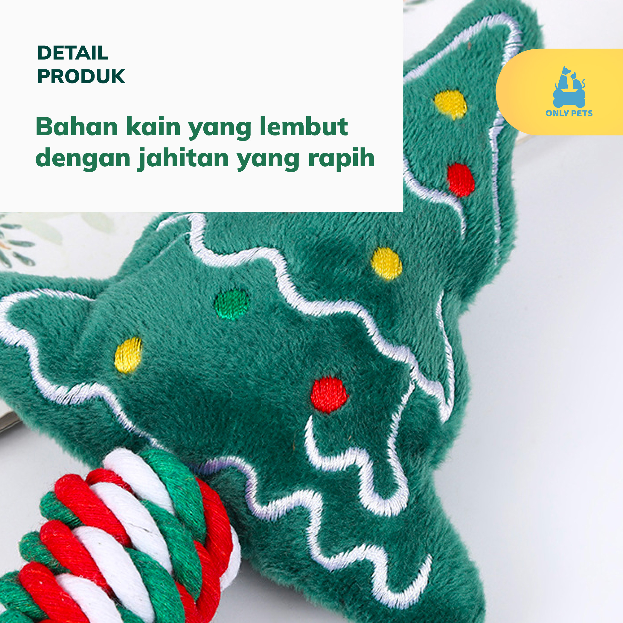 ONLY PETS Dog Christmas Chewing Doll Mainan Gigitan Anjing Edisi Natal