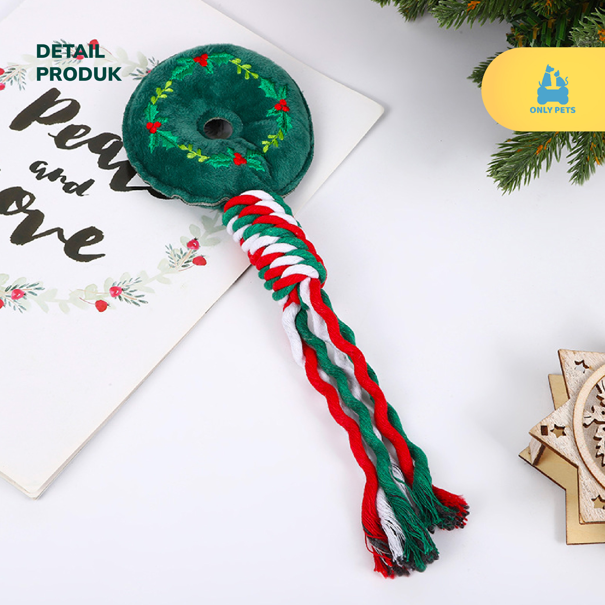 ONLY PETS Dog Christmas Chewing Doll Mainan Gigitan Anjing Edisi Natal