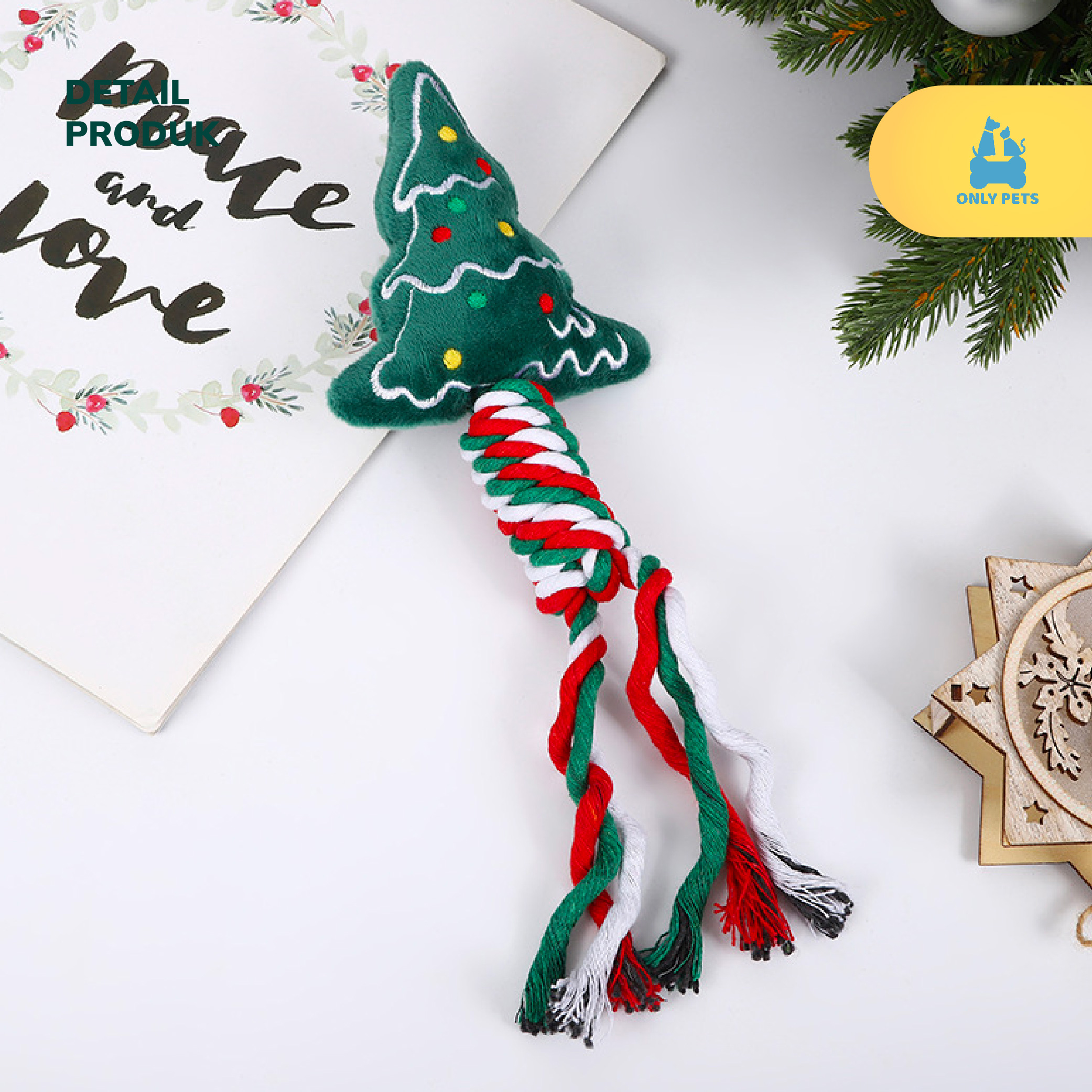 ONLY PETS Dog Christmas Chewing Doll Mainan Gigitan Anjing Edisi Natal