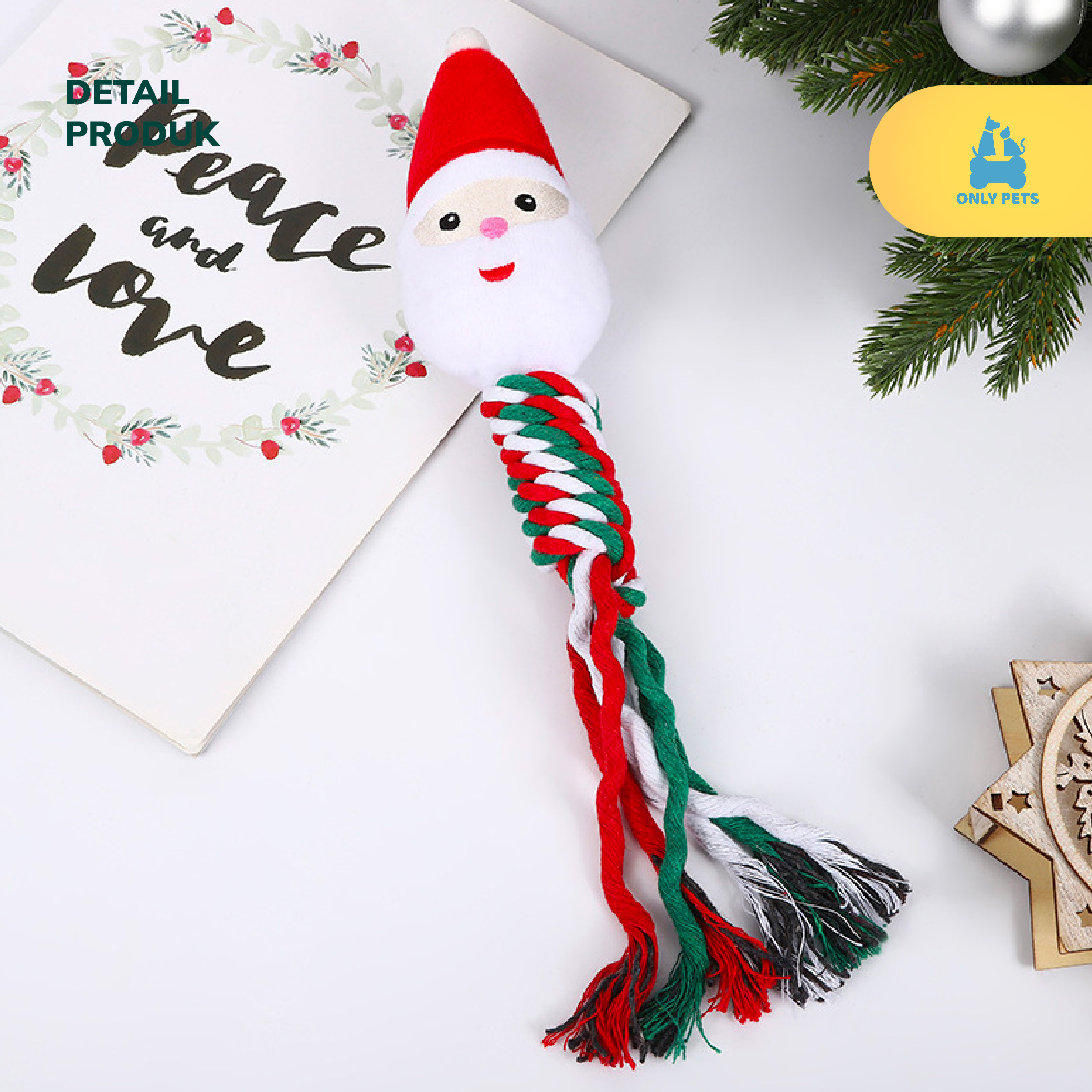 ONLY PETS Dog Christmas Chewing Doll Mainan Gigitan Anjing Edisi Natal