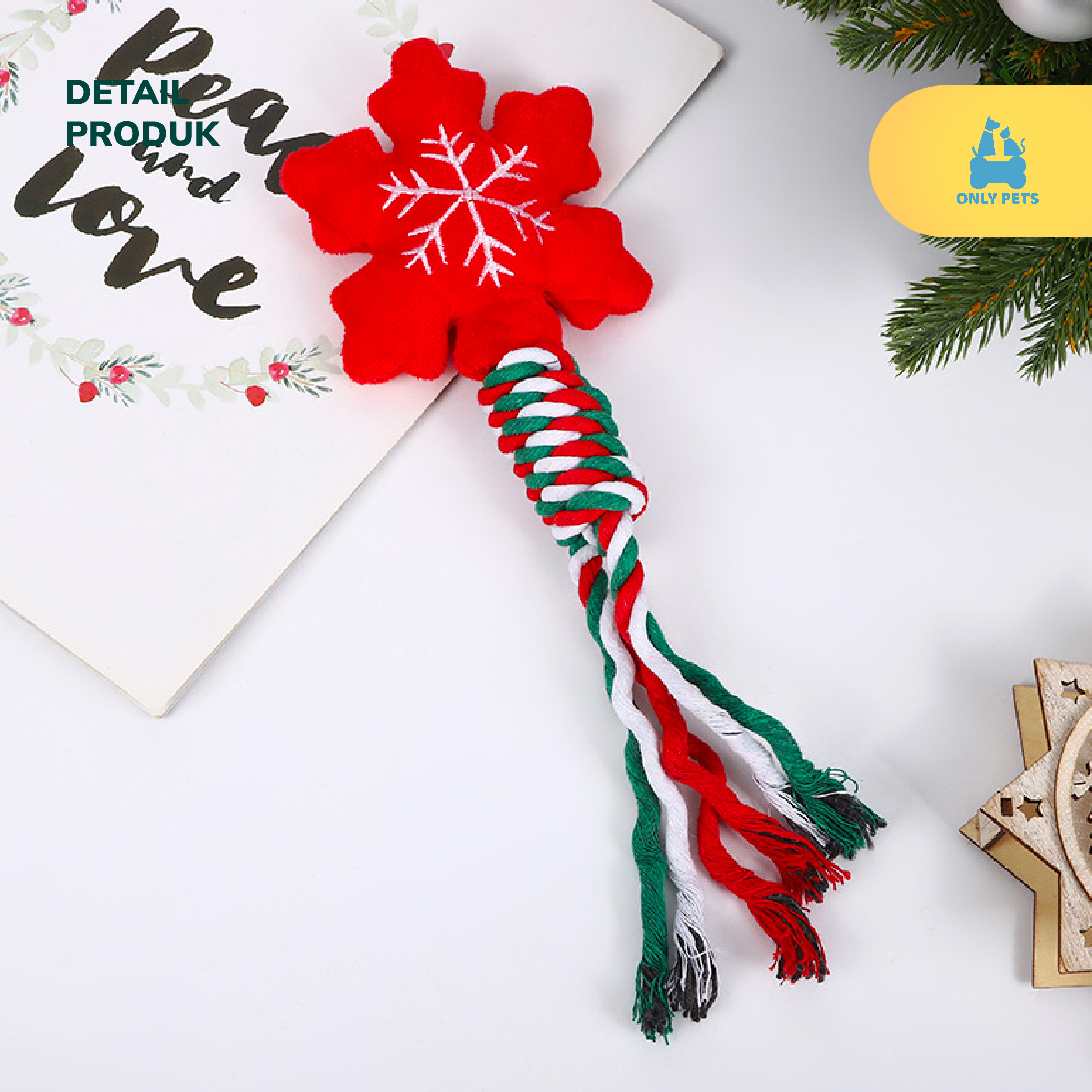 ONLY PETS Dog Christmas Chewing Doll Mainan Gigitan Anjing Edisi Natal