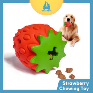 ONLY PETS Dog Chewing Strawberry Toy Mainan Gigitan Anjing Isi Makanan