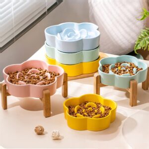 ONLY PETS Mangkok Tempat Makan Keramik Anti Sedak Bahan Keramik Flower Ceramic Bowl Slow Feeder