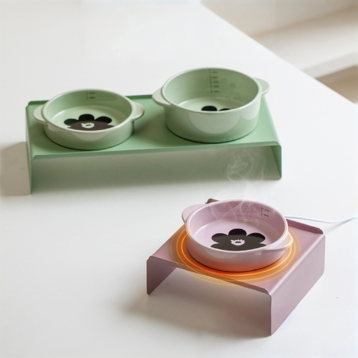 3576_clean ONLY PETS Tempat Makan Anjing Kucing Pemanas Elektrik Keramik Desk Ceramic Heating Bowl