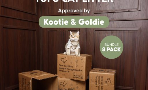[BUNDLE 8 PACK] Paw Power x Kootie & Goldie Exclusive Collaboration Tofu Cat Litter Fast Clumping 7L - Pasir Kucing Gumpal So